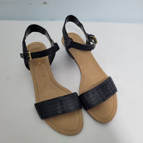 Lauren Ralph Lauren Latrice Black Wedge Sandals Size 10B 31526- - Picture 6 of 6